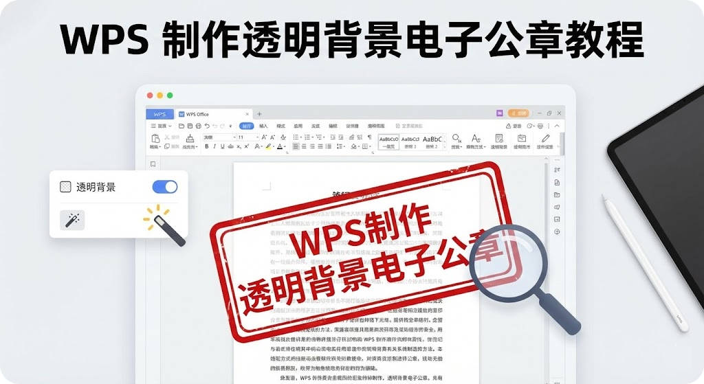 WPS制作透明背景电子公章教程