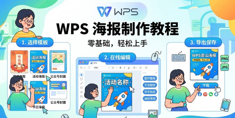 WPS如何制作海报