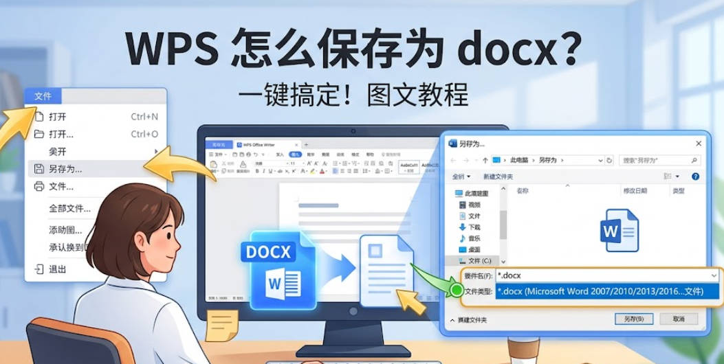 职场新人与学生必看：WPS 怎么保存为 docx