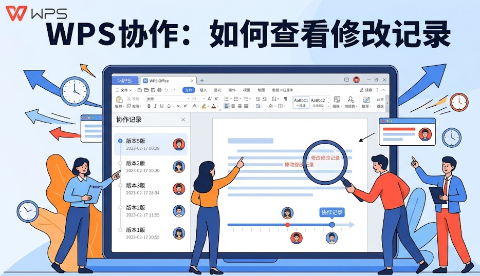 WPS 协作时怎么查看修改记录