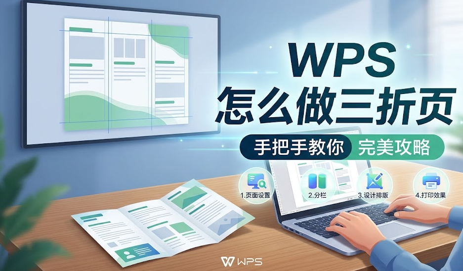 WPS 怎么做三折页