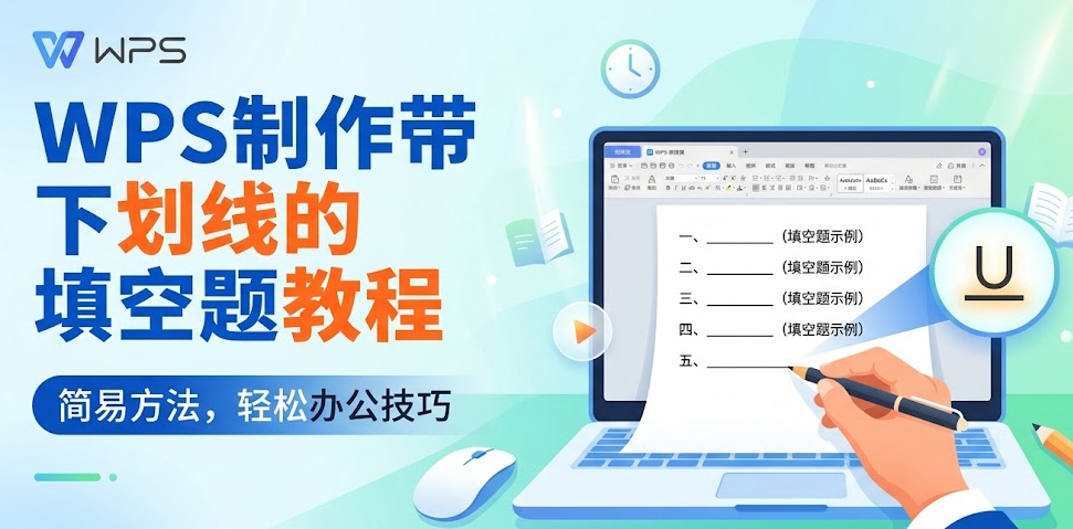 WPS怎么制作带下划线的填空题