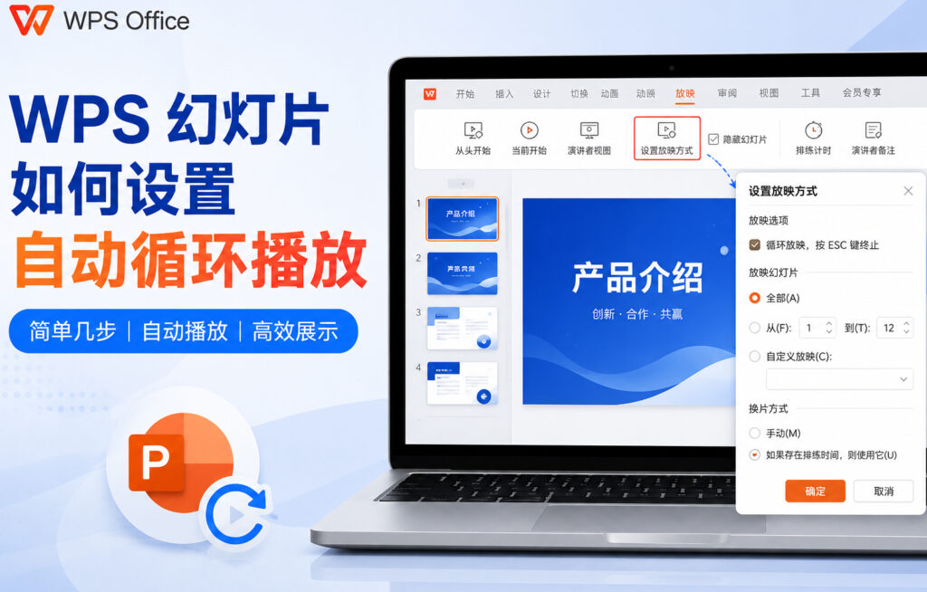WPS幻灯片如何设置自动循环播放