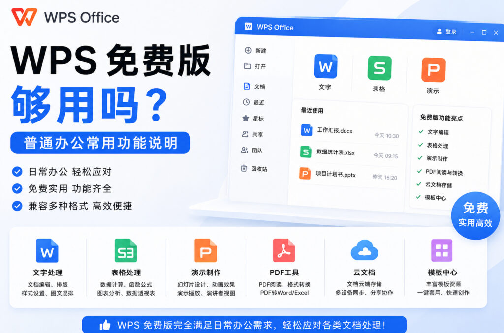 WPS免费版够用吗