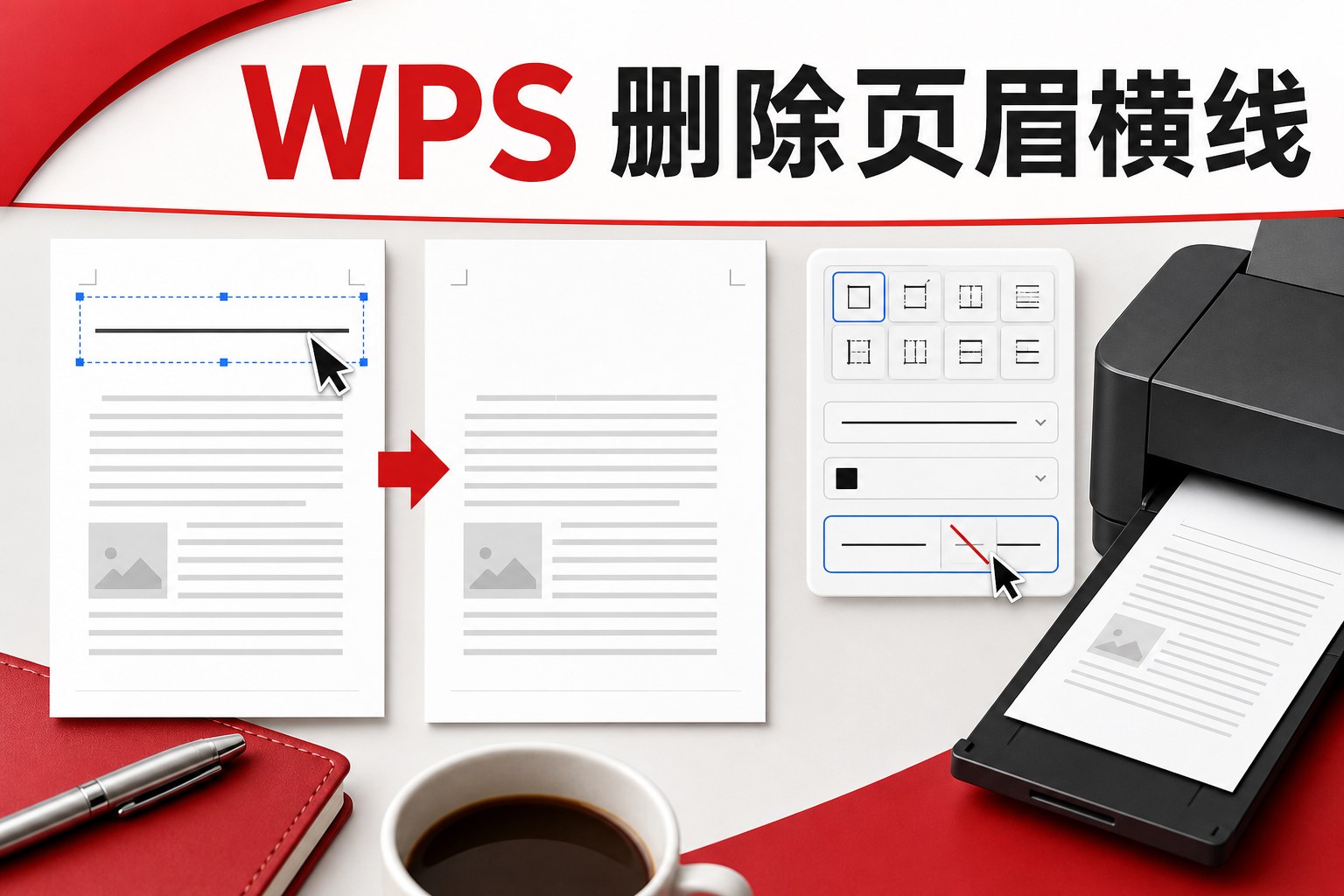 WPS页眉横线来源判断与删除方法封面