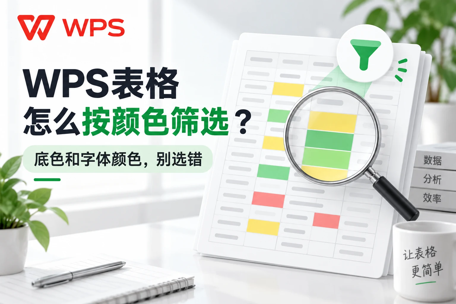 WPS表格怎么按颜色筛选主题封面